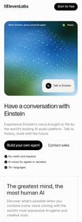 Elevenlabs landing page mobile screenshot