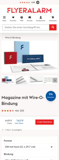 Flyeralarm landing page mobile screenshot