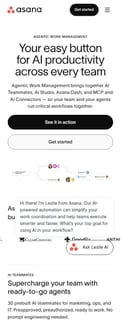 Asana landing page mobile screenshot