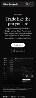 Wealthsimple landing page mobile screenshot