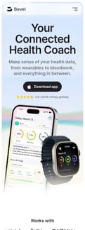 Bevel-health landing page mobile screenshot