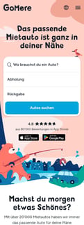 Gomore landing page mobile screenshot