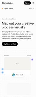 Elevenlabs landing page mobile screenshot