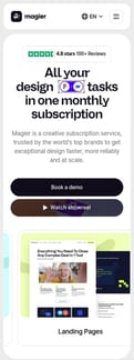 Magier landing page mobile screenshot