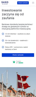 Saxo-bank landing page mobile screenshot