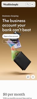 Wealthsimple landing page mobile screenshot