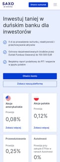 Saxo-bank landing page mobile screenshot