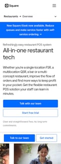 Square landing page mobile screenshot