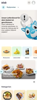 Wolt landing page mobile screenshot