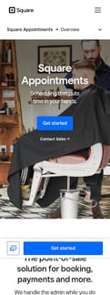 Square landing page mobile screenshot