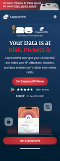 Expressvpn landing page mobile screenshot
