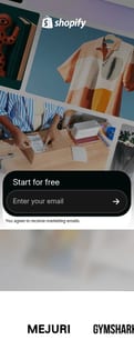 Shopify landing page mobile screenshot