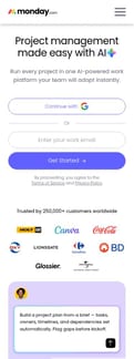 monday.com landing page mobile screenshot