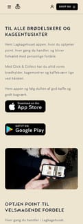 Lagkagehuset landing page mobile screenshot