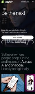 Shopify landing page mobile screenshot