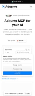 Adsumo landing page mobile screenshot