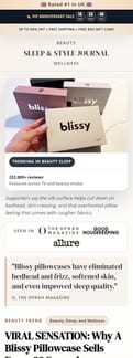 Blissy landing page mobile screenshot