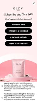 Glovbeauty landing page mobile screenshot