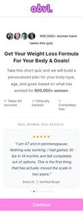 Obvi landing page mobile screenshot