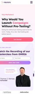 Neuronsinc landing page mobile screenshot