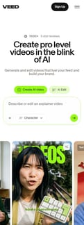 Veed landing page mobile screenshot