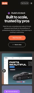 Duda landing page mobile screenshot