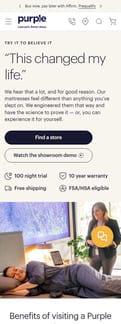 Purple landing page mobile screenshot