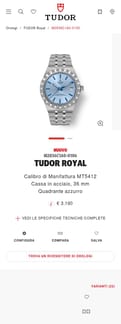 Tudor Watch landing page mobile screenshot