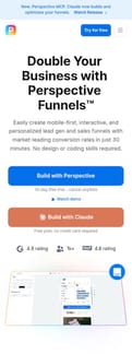 Perspective landing page mobile screenshot