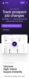 Wiza landing page mobile screenshot