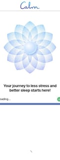 Calm landing page mobile screenshot