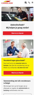 Carglass landing page mobile screenshot