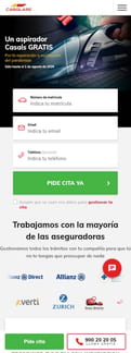 Carglass landing page mobile screenshot
