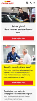 Carglass landing page mobile screenshot