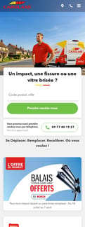 Carglass landing page mobile screenshot