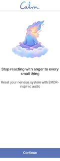 Calm landing page mobile screenshot