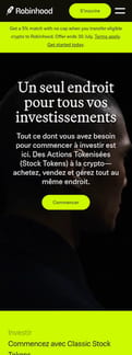 Robinhood landing page mobile screenshot