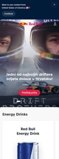 Red Bull landing page mobile screenshot