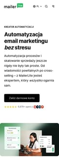 Mailer Lite landing page mobile screenshot