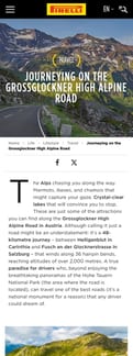 Pirelli landing page mobile screenshot