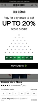 True Classic landing page mobile screenshot
