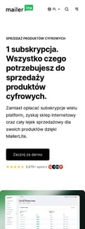 Mailer Lite landing page mobile screenshot
