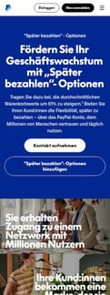 Paypal landing page mobile screenshot