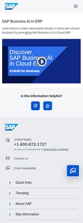 Sap landing page mobile screenshot