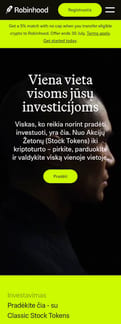 Robinhood landing page mobile screenshot
