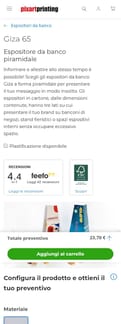 Pixartprinting landing page mobile screenshot