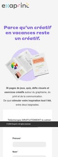 Exaprint landing page mobile screenshot