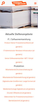 Saxoprint landing page mobile screenshot
