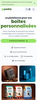 Packly landing page mobile screenshot