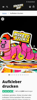 Stickerapp landing page mobile screenshot